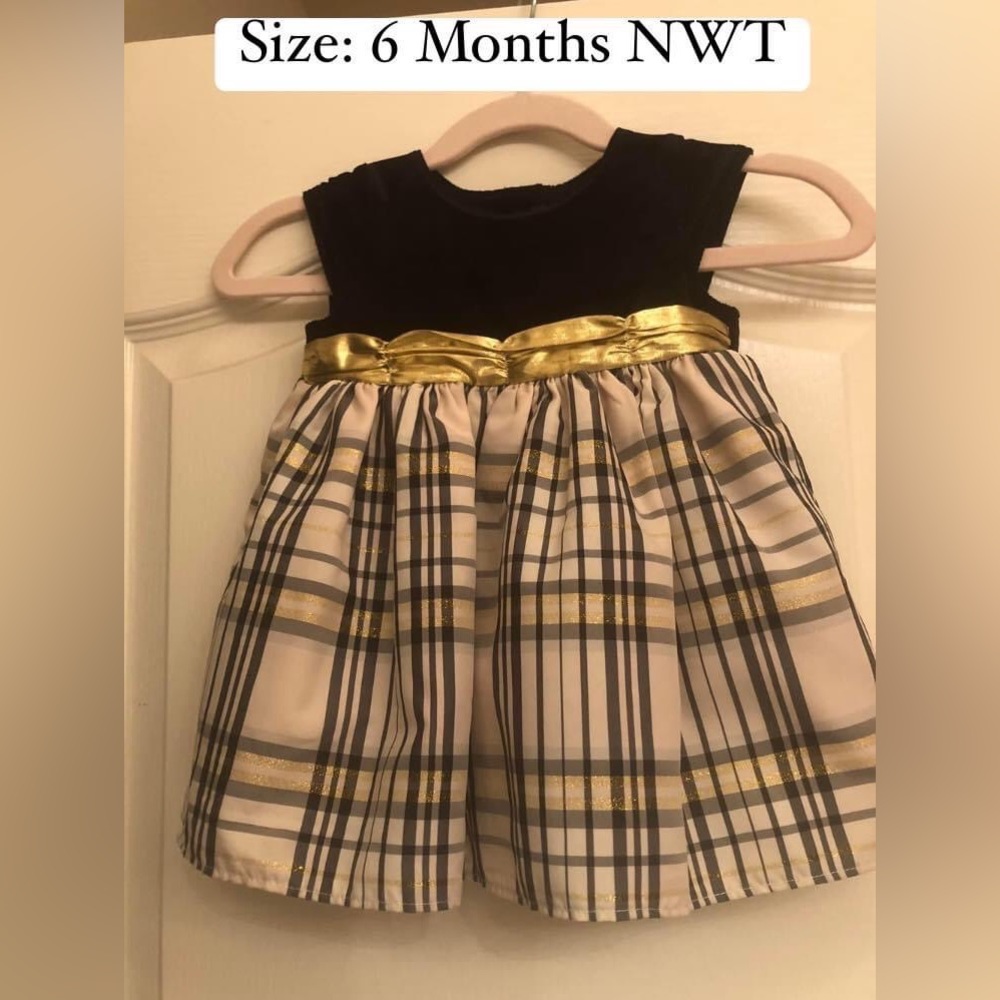 Good Lad Black & Gold Baby Girls Dress